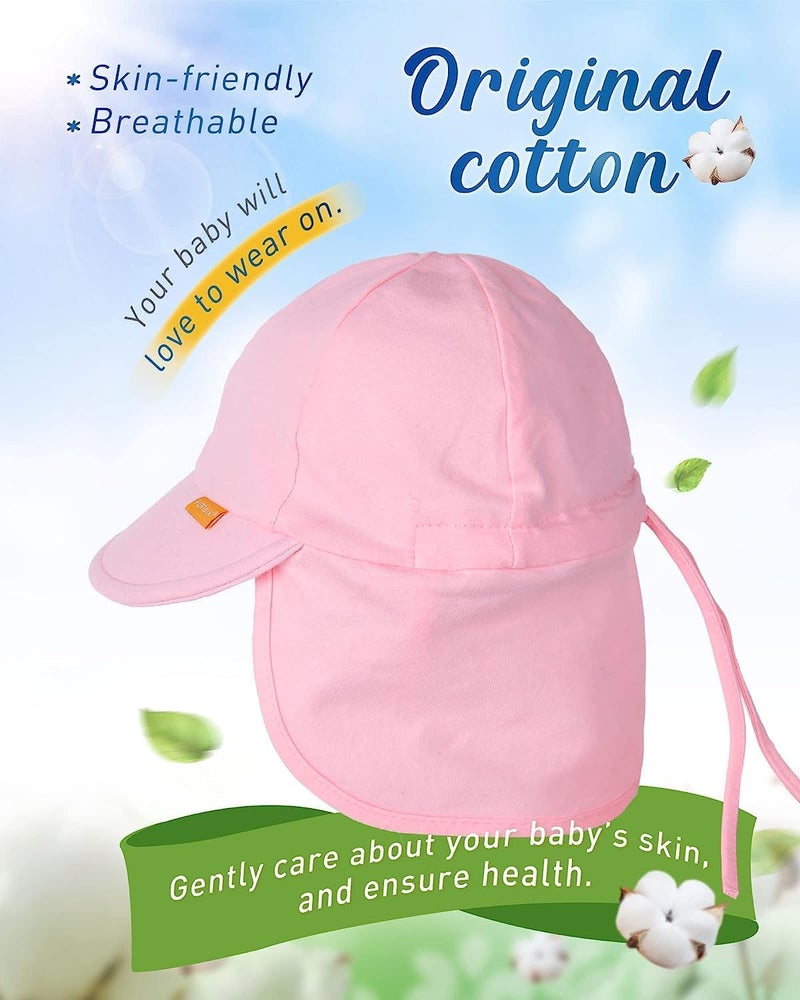 FURTALK Baby Sun Hat UPF 50+ UV Ray Sun Protection Cotton Toddler Hats for Boys Girls Rose Pink - Image 4